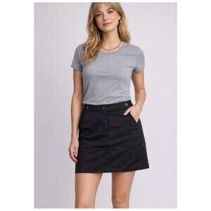 Wildfang Utility Mini Skirt Black Elastic Waist Zip Pockets